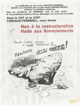 Tract de la CGT CFDT (1974-1975)